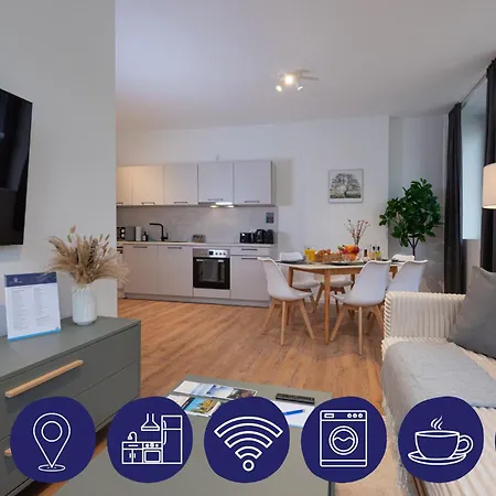 公寓 Modernes, Zentrales City-apartment Am Kennedyplatz, Nahe Hauptbahnhof Und Limbecker Platz, Lichtdurchflutete Raeume 埃森